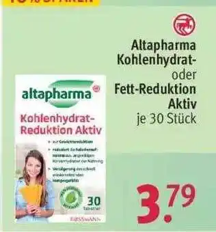 Rossmann Altapharma Kohlenhydrat- Oder Fett-reduktion Aktiv Angebot