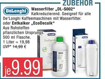 Marktkauf Delonghi Wasserfilter Dl-s002 Oder Entkalker Ecodecalk Angebot