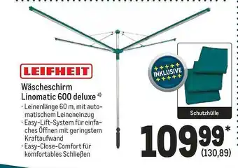 METRO Leifheit Wäscheschirm Linomatic 600 Deluxe Angebot