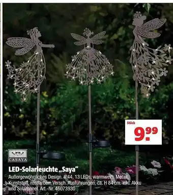 Hagebau Casaya Led-solarleuchte „saya“ Angebot