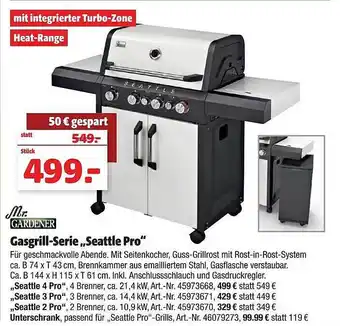 Hagebau Mr. Gardener Gasgrill-serie „seattle Pro“ Angebot