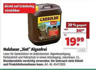 Hagebau Holzlasur „3in1“ Algenfrei Angebot