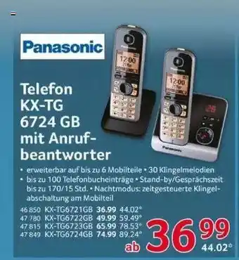 Selgros Telefon Kx-tg 6724 Gb Mit Anruf-beantworter Panasonic Angebot