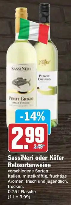 AEZ SassiNeri o. Kafer Weine 750ml Angebot