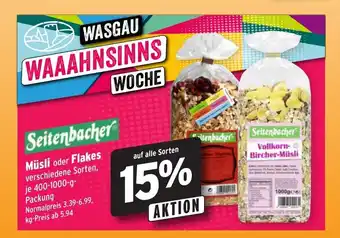 Wasgau Seitenbacher Müsli oder Flakes 400-1000g Angebot