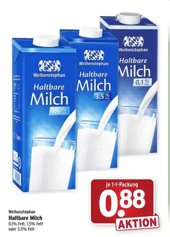 Wasgau Weihenstephan Haltbare Milch Angebot