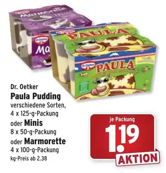 Wasgau Dr. Oetker Paula Pudding 4x125g oder Minis 8x50g oder Marmorette 4x100g Angebot