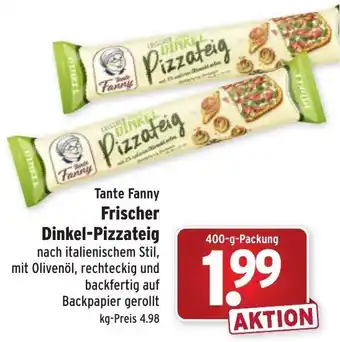 Wasgau Tante Fanny Frischer Dinkel Pizzateig 400g Angebot