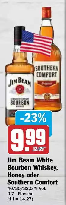 AEZ Jim Beam White Bourbon Whiskey, Southern Comfort o. Honey 700ml Angebot