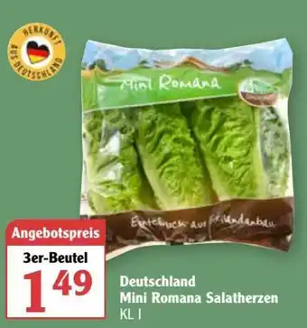 Globus Deutschland Mini Romana Salatherzen 3er-Beutel Angebot