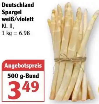 Globus Deutschland Spargel weiẞ/violett 500g-Bund Angebot