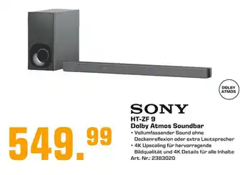 Saturn Sony HT ZF 9 Dolby Atmos Soundbar Angebot