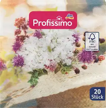 dm drogerie Profissimo serviette strohhut mit blumen 33x33cm Angebot