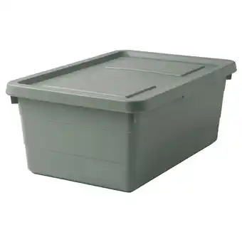 IKEA Sockerbit box mit deckel graugrün 38x25x15 cm Angebot