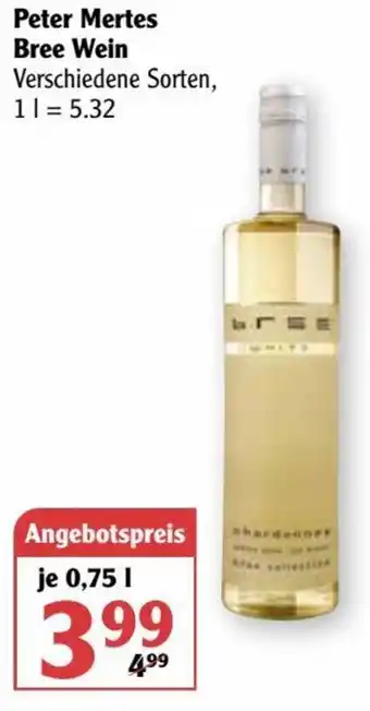 Globus Peter Mertes Bree Wein 0,75 L Angebot