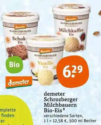 tegut Demeter Schrozberger Milchbauern Bio Eis 500 ml Becher Angebot