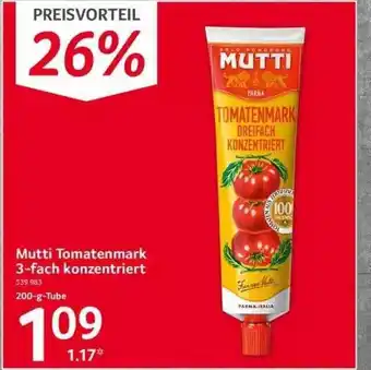 Selgros Mutti Tomatenmark 3-fach Konzentriert Angebot