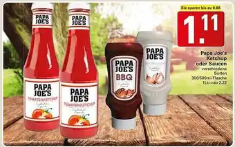 WEZ Papa Joe's Ketchup Oder Saucen Angebot