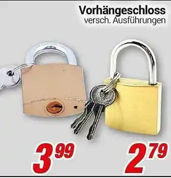 CENTERSHOP Vorhängeschloss Angebot