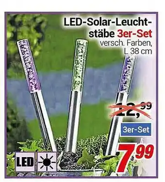 CENTERSHOP Led-solar-leuchtstäbe 3er-set Angebot