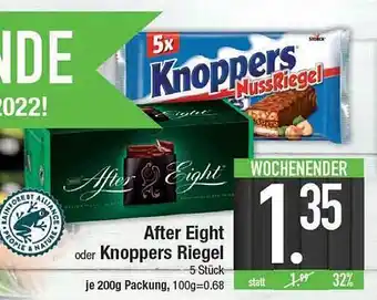 E-Center After Eight Oder Knoppers Riegel Angebot