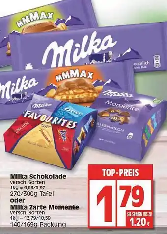 Edeka Milka Schokolade Oder Milka Zarte Momente Angebot