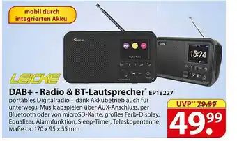 Famila Nord Ost Leicke Dab+ - Radio & Bt-lautsprecher Ep18227 Angebot