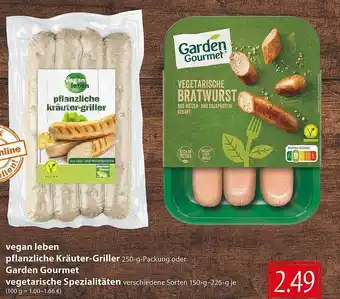 Famila Nord Ost Vegan Leben Pflanzliche Kräuter-griller Oder Garden Gourmet Vegetarische Spezialitäten Angebot