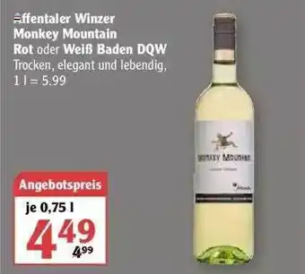 Globus Affentaler Winzer Monkey Mountain Rot Oder Weiß Baden Dqw Angebot