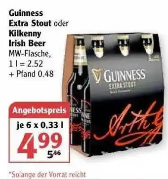 Globus Guinness Extra Stout Oder Kilkenny Irish Beer Angebot