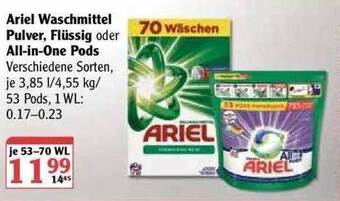 Globus Ariel Waschmittel Pulver, Flüssig Oder All-in-one Pods Angebot