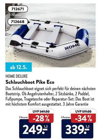 Aldi Nord Home Deluxe Schlauchboot Pike Eco Angebot