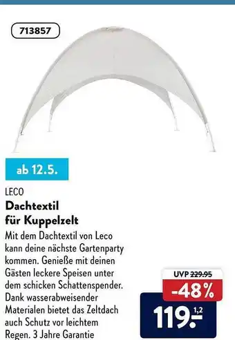 Aldi Nord Leco Dachtextil Für Kuppelzelt Angebot