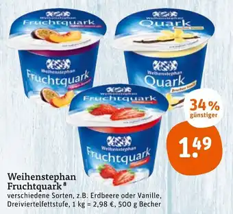 tegut Weihenstephan Fruchtquark 500 g Becher Angebot