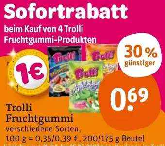 tegut Trolli Fruchtgummi 200/175 g Beutel Angebot