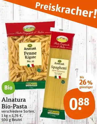 tegut Alnatura Bio Pasta 500 g Beutel Angebot