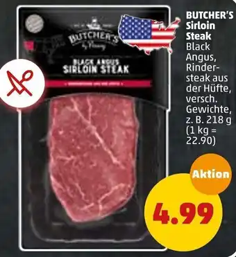 PENNY Butcher's Sirloin Steak 218 g Angebot