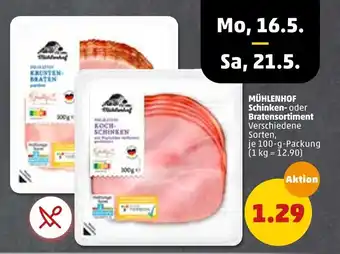 PENNY Mühlenhof Schinken oder Bratensortiment 100 g Packung Angebot