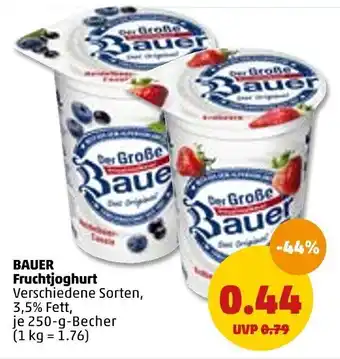 PENNY Bauer Fruchtjoghurt 250 g Becher Angebot