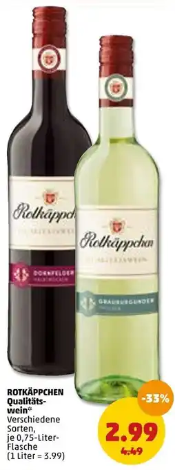 PENNY Rotkäppchen Qualitätswein 0,75 Liter Flasche Angebot