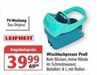 Globus Tv-werbung Leifheit Wischtuchpresso Profi Angebot