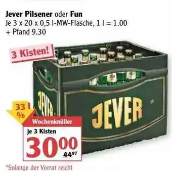 Globus Jever Pilsener Oder Fun Angebot