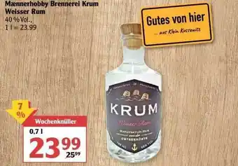 Globus Maennerhobby Brennerei Krum Weisser Rum Angebot