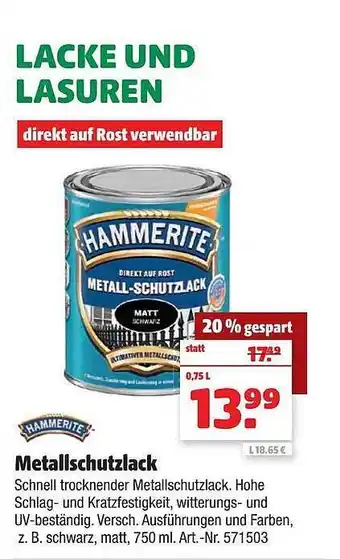 Hagebau Hammerite Metallschutzlack Angebot