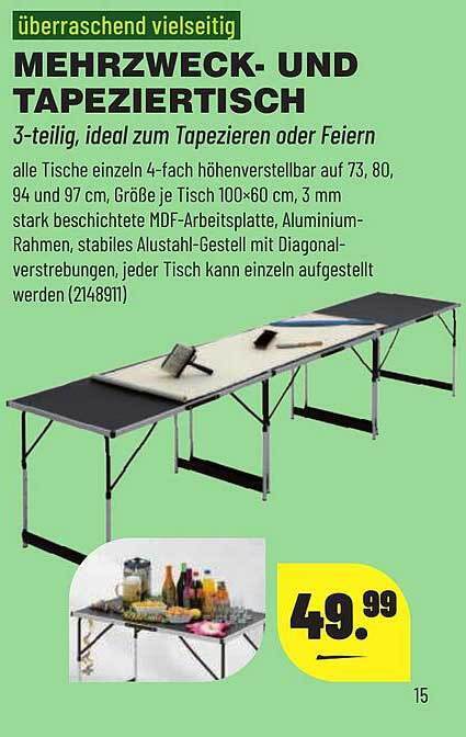 Mehrzweck- Und Tapeziertisch Angebot bei Leitermann Baumarkt