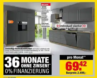 SB Lagerkauf Zweizeilige Küchenkombination Angebot