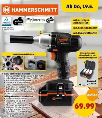 PENNY Hammerschmitt Akku Drehschlagschrauber oder Schlagschrauberschoneinsätze Angebot