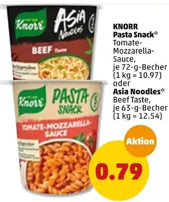 PENNY Knorr Pasta Snack 72 g oder Asia Noodles 63 g Becher Angebot