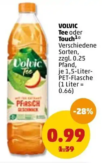 PENNY Volvic Tee oder Touch 1,5 Liter PET Flasche Angebot