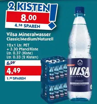 Hol'ab Getränkemarkt Vilsa Mineralwasser Classic/Medium/Naturell 12x1L Angebot